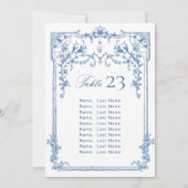 Victoriaans bruiloft Blauwe Zitting Chart Kaart (Voorkant)
