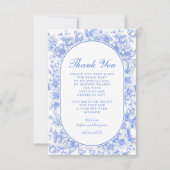 Victoriaans bruiloft Bloemen Iets blauw Bedankkaart (Voorkant)