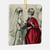  Victoriaans bruiloft Bridal-portret Keramisch Ornament (Rechts)