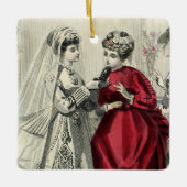  Victoriaans bruiloft Bridal-portret Keramisch Ornament (Voorkant)