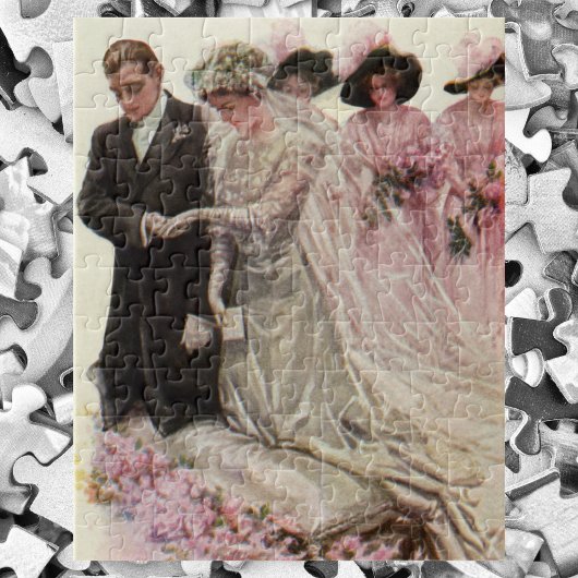  Victoriaans bruiloft-ceremonie Bride en Groom Legpuzzel