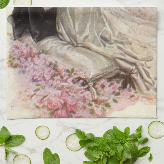 Victoriaans bruiloft-ceremonie Bride en Groom Theedoek (Gevouwen)