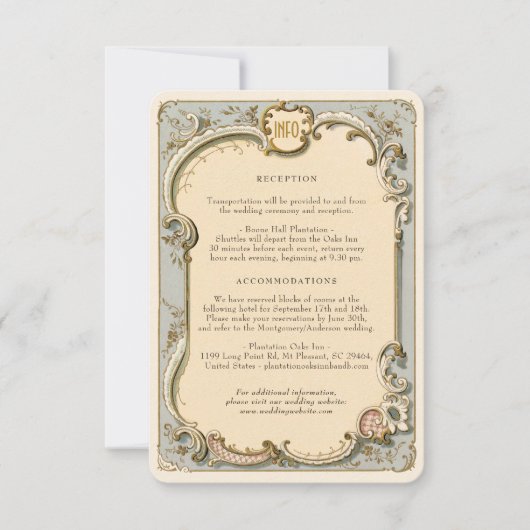 Victoriaans bruiloft Details Behuizing Kaart (Voorkant)