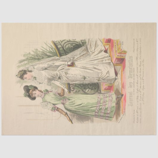 Victoriaans bruiloft  Franse Mode Ad Tissuepapier (Voorkant)