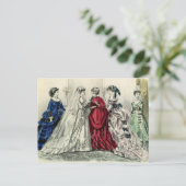  Victoriaans bruiloft Opslaan Datum Aankondigingskaart (Staand voorkant)