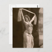 Victoriaans buikdanseres vintage briefkaart (Voorkant / Achterkant)