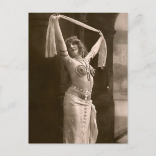 Victoriaans buikdanseres vintage briefkaart