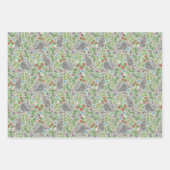 Victoriaans  bunny Rabbit Eats Berry Inpakpapier Vel (Voorkant 3)