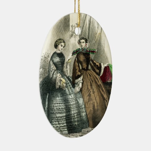 Victoriaans Burgeroorlog Vrouwen Fancy Vrouwen Keramisch Ornament (Rechts)