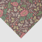 Victoriaans Butterfly Old Keys White Daisies Tissuepapier (Detail)