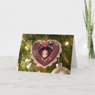 Victoriaans Camee Hart Ornament Kaart