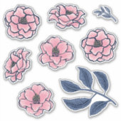 Victoriaans Camellia Art Sticker Pack (Voorkant)