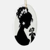 Victoriaans Cameo Silhouette Keramisch Ornament (Rechts)