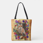 Victoriaans Canvas tas van Floral Fox & Butterfly (Achterkant)