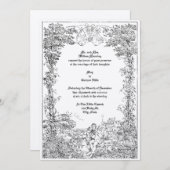 Victoriaans Castle Couple Foliage Border Wedding Kaart (Voorkant / Achterkant)