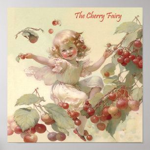 Victoriaans "Cherry Fairy" in een fruitboom Poster
