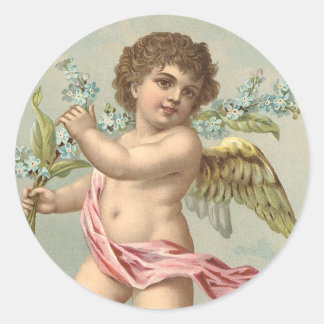 Victoriaans Cherub Ronde Sticker