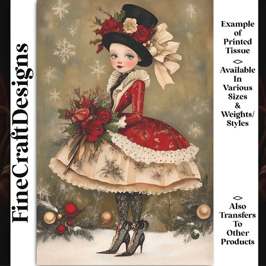  Victoriaans Chic Lady Mode BC8L Decoupage Tissuepapier