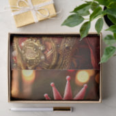 Victoriaans Chicken Red Kings Crown Decoupage Tissuepapier (Geschenk)