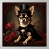 Victoriaans Chihuahua Portret Poster (Voorkant)