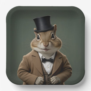 Victoriaans chipmunk papieren bordje