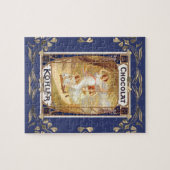 Victoriaans chocoladeetiket florale elegant legpuzzel (Horizontaal)