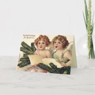 Victoriaans Christmas Angels Kaart