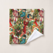 VICTORIAANS CHRISTMAS COLLAGE BAD HANDDOEK (Wasdoekje)