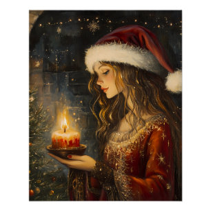 Victoriaans Christmas Glow Art Poster Perfect Poster