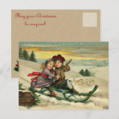 Victoriaans Christmas Sledding Briefkaarten (Voorkant / Achterkant)