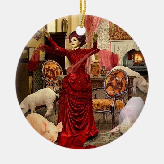 Victoriaans Circe Keramisch Ornament (Voorkant)