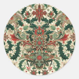 Victoriaans/Classic/Vintage Kerst Ronde Sticker
