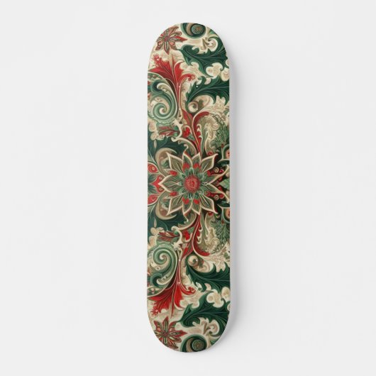 Victoriaans/Classic/Vintage Kerst Skateboard (Voorkant)