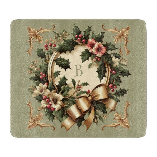 Victoriaans/Classic/Vintage Kerst Snijplank (Voorkant)