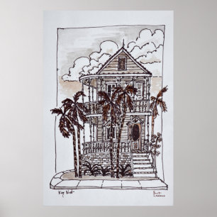 Victoriaans Conch House Key West, Florida Poster