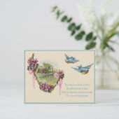 Victoriaans Cottage Bluebird Moederdag Kaart (Staand voorkant)
