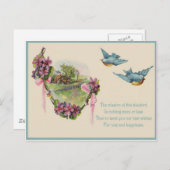Victoriaans Cottage Bluebird Moederdag Kaart (Voorkant / Achterkant)