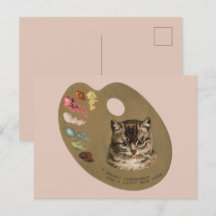 Victoriaans Cottagecore Christmas Cat Artist