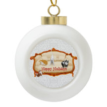 Victoriaans couch Cats Holiday Ornament