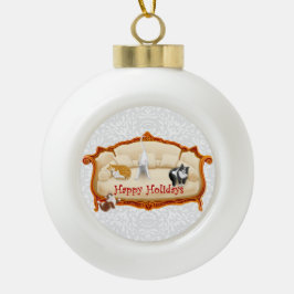 Victoriaans couch Cats Holiday Ornament