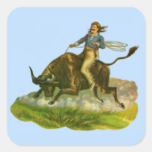 Victoriaans cowboystier vierkante sticker