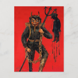 Victoriaans Creepy Krampus Briefkaart
