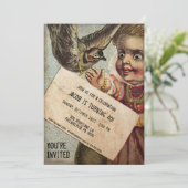  Victoriaans  Creepy Party Kaart (Staand voorkant)