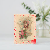  Victoriaans Cupid op de Valentijn van de hond Briefkaart (Staand voorkant)