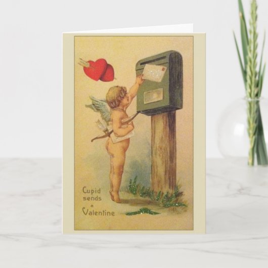 Victoriaans Cupid-Valentijnsdag Feestdagen Kaart (Voorkant)