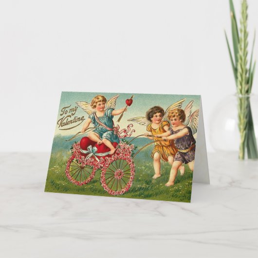 Victoriaans Cupid-Valentijnsdag Feestdagen Kaart (Voorkant)
