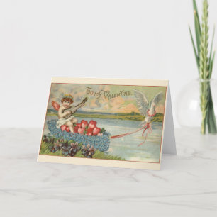 Victoriaans Cupid Valentijnsdag Wenskaart Feestdagen Kaart