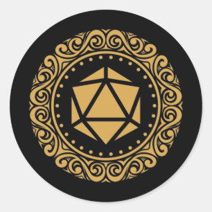 Victoriaans D20-desktop tablet RPG Ronde Sticker