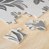 Victoriaans Damask Bloemen Witte Vintage Legpuzzel (Zijkant)