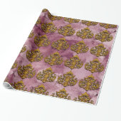Victoriaans Damask Cadeaupapier (Uitgerold)